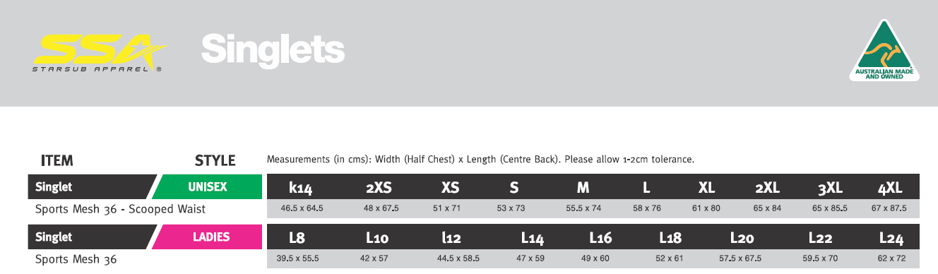 Pre-Season Singlet 2026 (Senior)