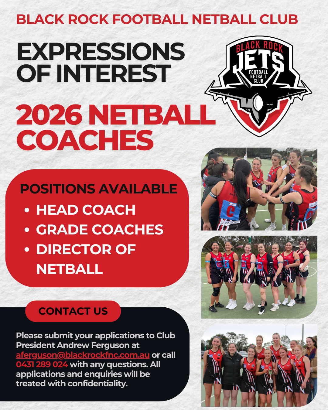 Expressions of Interest - Netball Coaches 2026