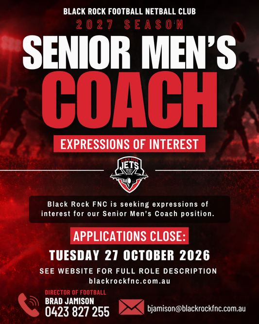 Applications Open: Senior Men's Football Coach 2027