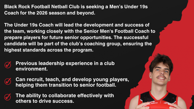 Join Our Team – Men’s Under 19s Coach (2026 Onwards)